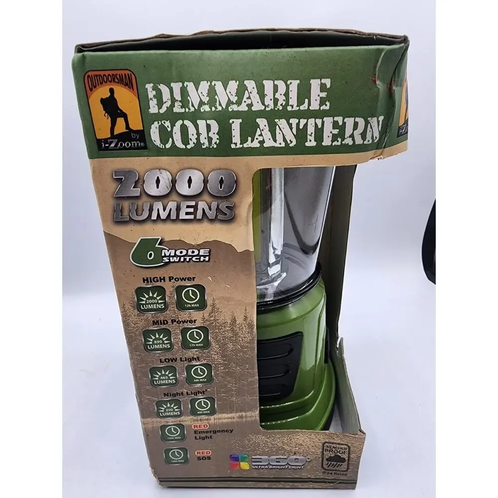 Outdoorsman by i-Zoom 2000 Lumens Dimmable Cob Lantern 360° Ultra Bright Light
